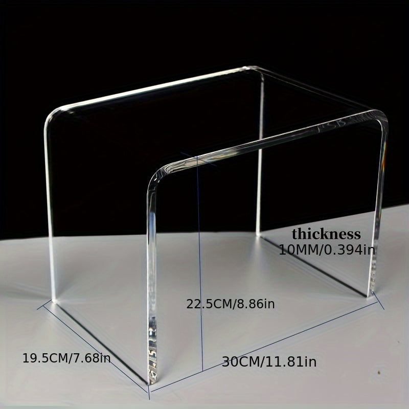 Transparent Acrylic U-Shaped Stool for Kids and Adults, Stylish Footrest