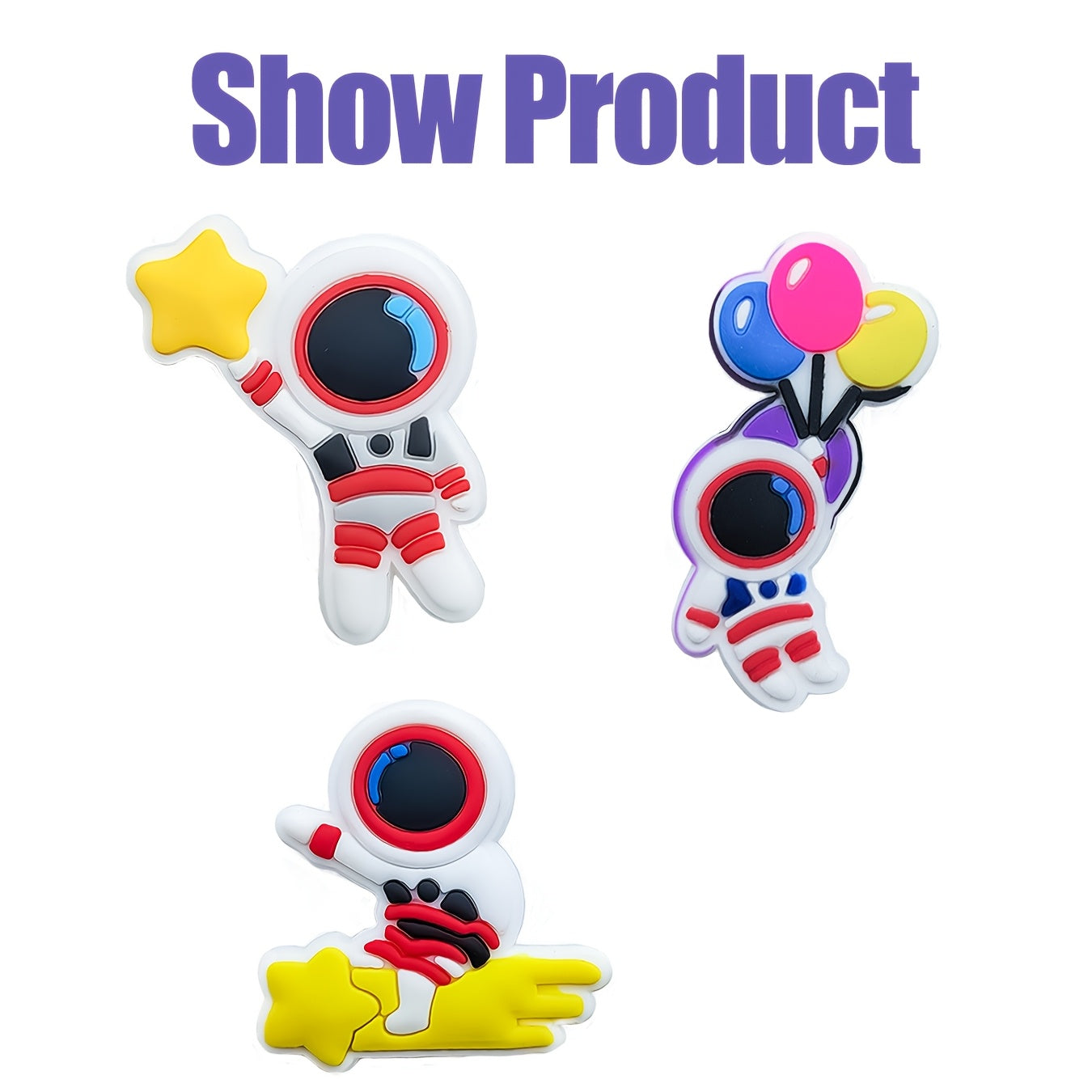 22pcs Space Explorer Shoe Charms PVC Astronaut Planet Rocket Footwear Accessories