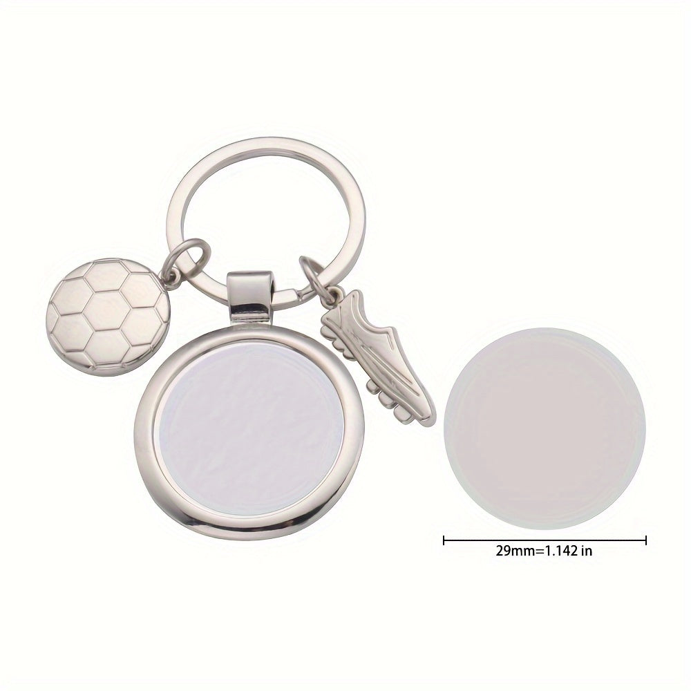 Set of 10 Sublimation Metal Keychains for Sports Fans Football Soccer Baseball Hockey Golf Personalize Backpacks