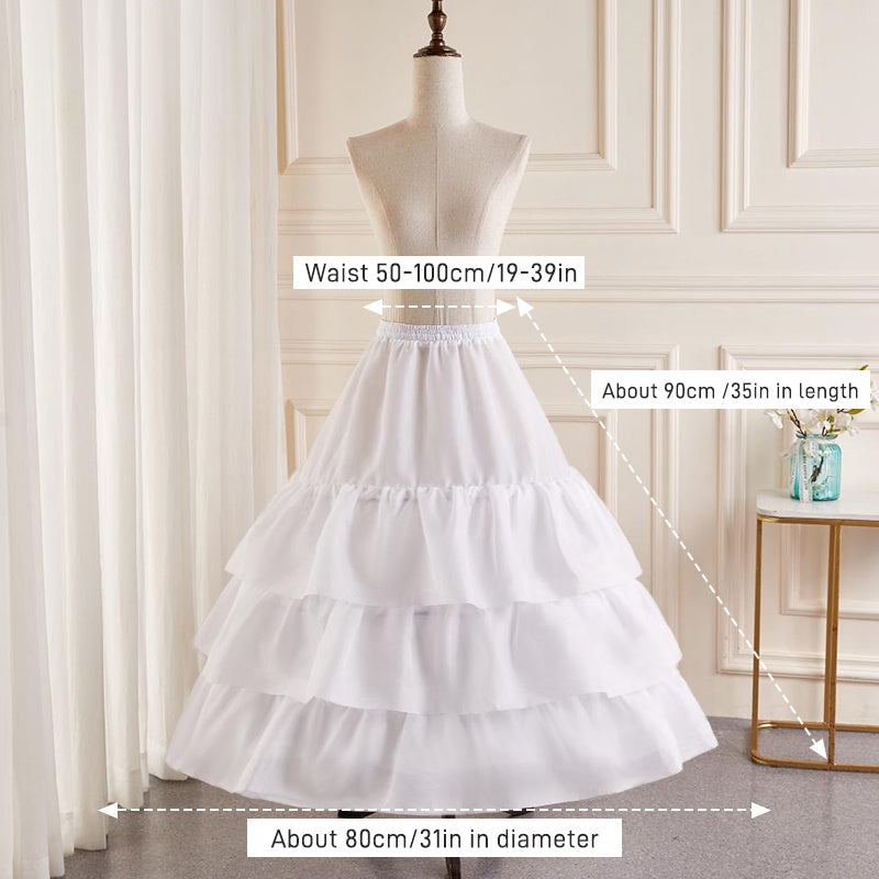 6-Hoop Wedding Dress Petticoat No Tulle Hand Washable Polyester Formal Wear