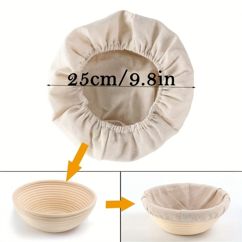 Cloth Bread Proofing Basket Liners Rustic Style Eco-Friendly Baking Accessories Bundle