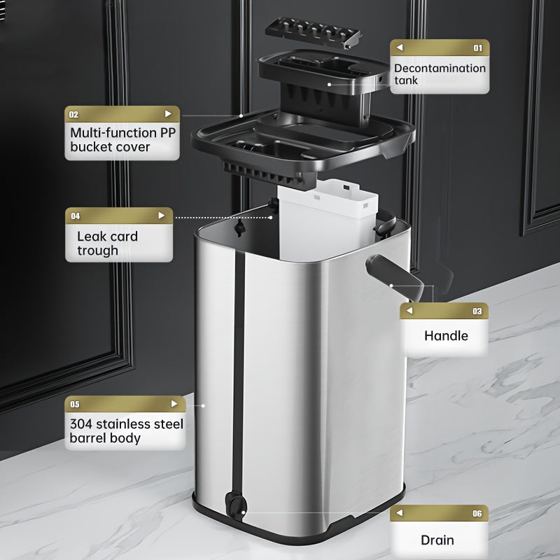 Nayzali po'latdan yasalgan qopqoq va chelak to'plami, 3 ta mop pad bilan, qo'l bilan ishlatilmaydigan plita mop, chelak bilan chang olish mop, ho'l va quruq tozalash, plitka, marmar, yog'och pol tozalash mop, to'liq tozalash materiallari va asboblari