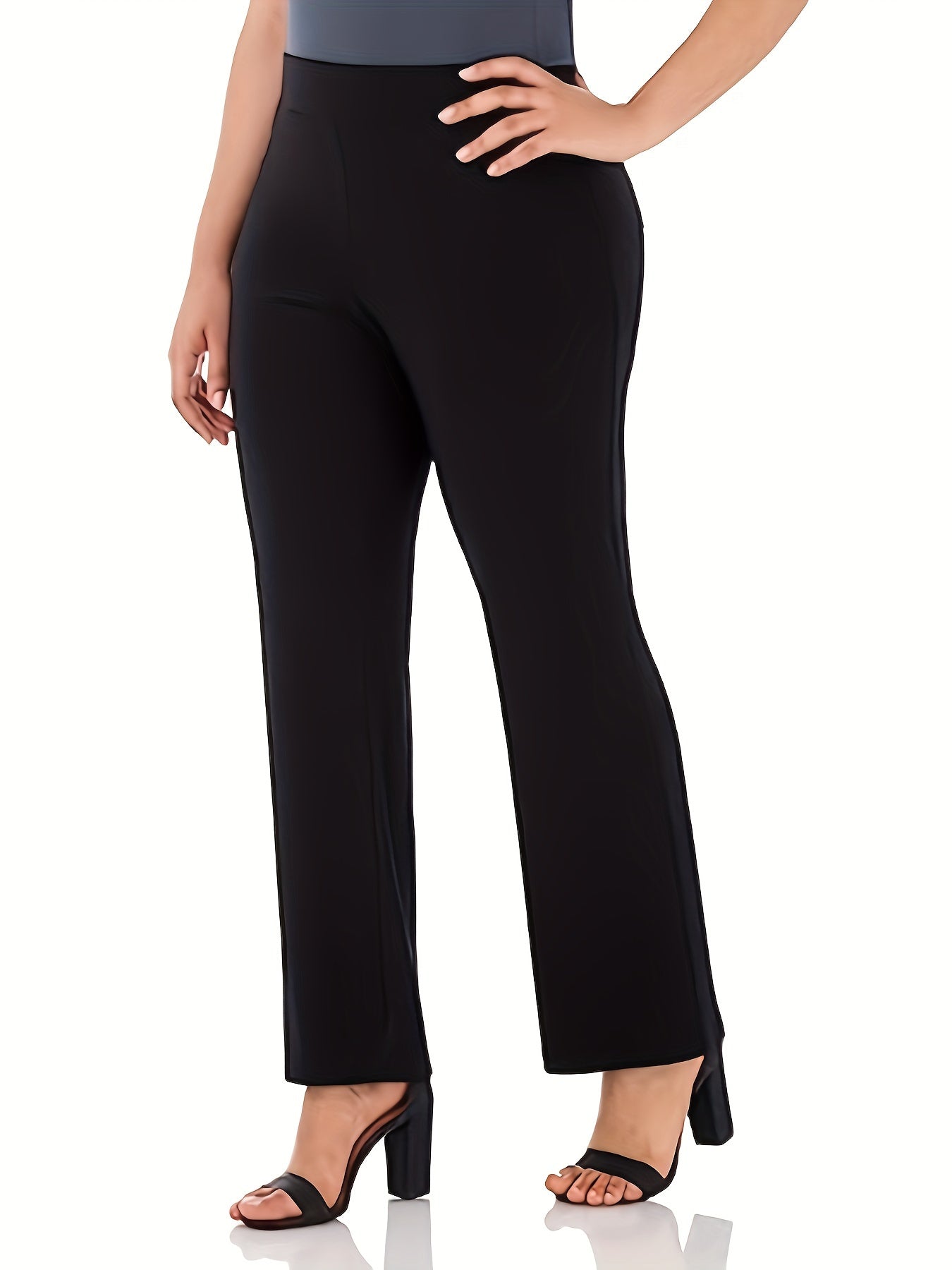 Pantalones de pierna recta de talla grande de cintura alta para primavera y verano ropa de mujer