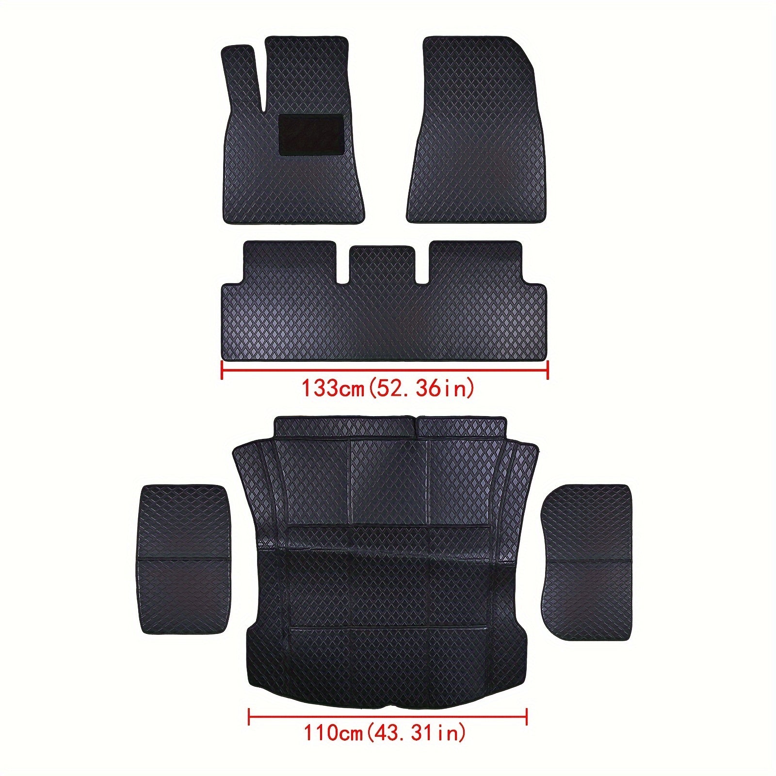 All-Weather PU Leather Floor Mats and Trunk Liners for Tesla Model 3