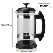 34oz French Press Coffee Maker Heat-Resistant Glass Stainless Steel Cold Brew