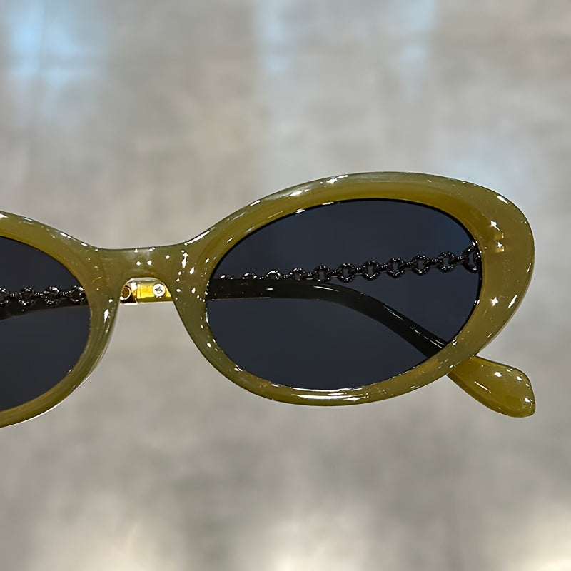 Women's Cat Eye Glasses Small Frame Metal Hollow Arms Anti-Reflective Lenses for Beach and Party