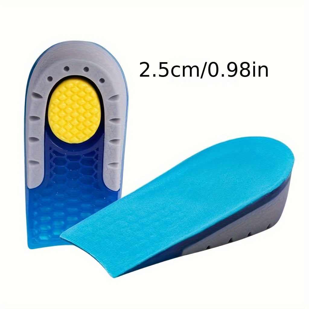 Unisex Heel Cushions Soft Gel Arch Support Shock Absorbing Blue White