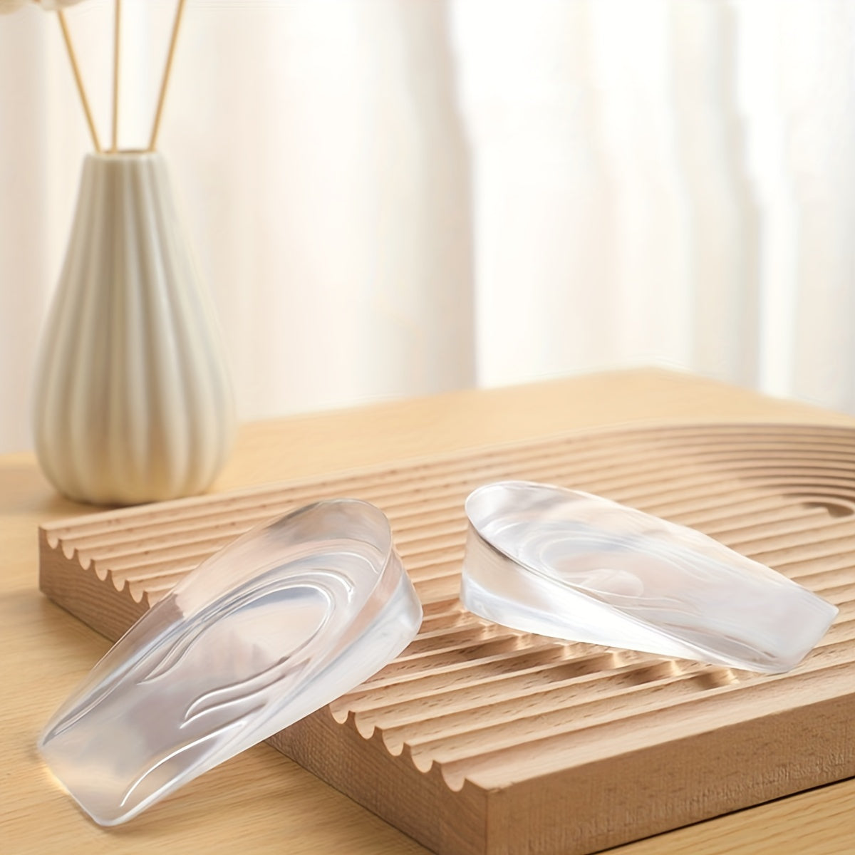 Unisex Silicone Height Increase Insoles Transparent Comfortable for Running Sports Basketball