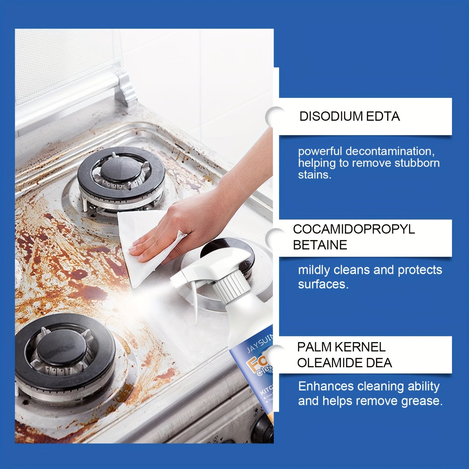 Limonli Oshxona Ko'pik Tozalagichi: Pishirish yuzasi va asboblar uchun mukammal, qoldiq qoldirmaydi va yuzalarni parlatadi