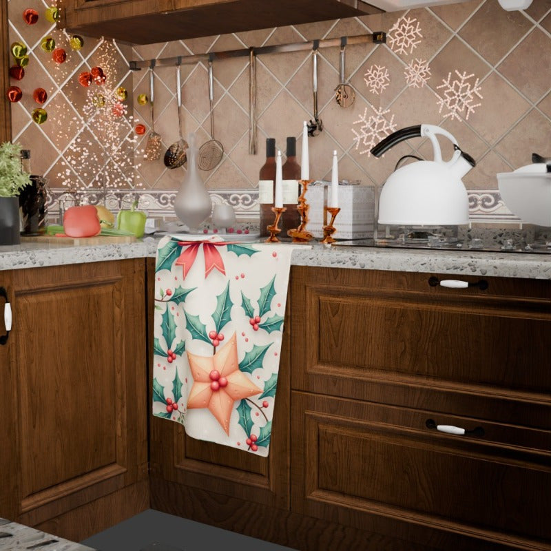 Christmas Kitchen Towel 18x66cm Soft Festive Holiday Decor Gift