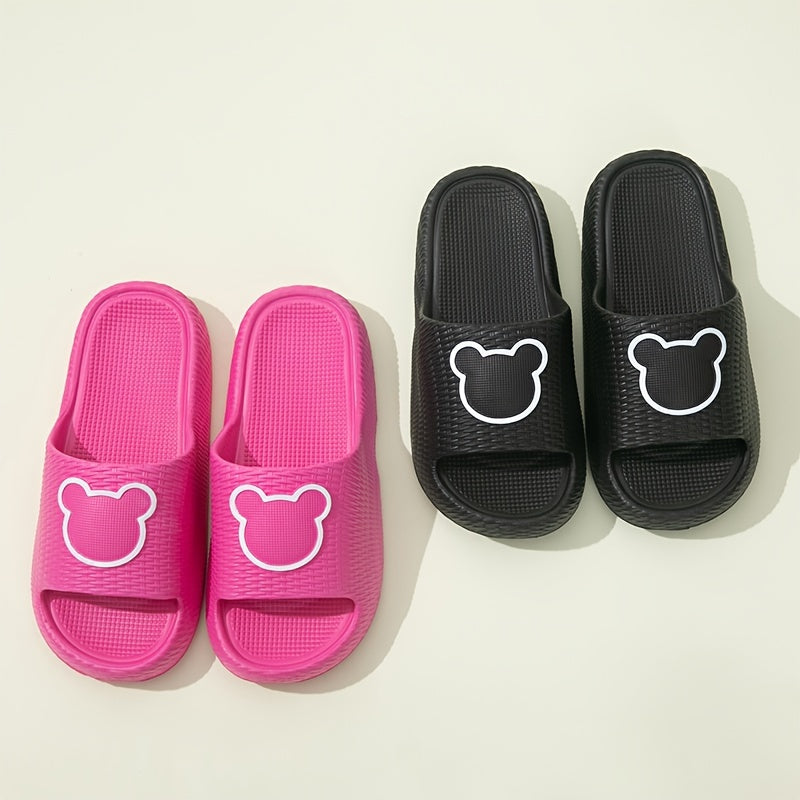 Women’s Cartoon Bear EVA Slides Non-Slip Thick Sole Indoor Outdoor Flip Flops