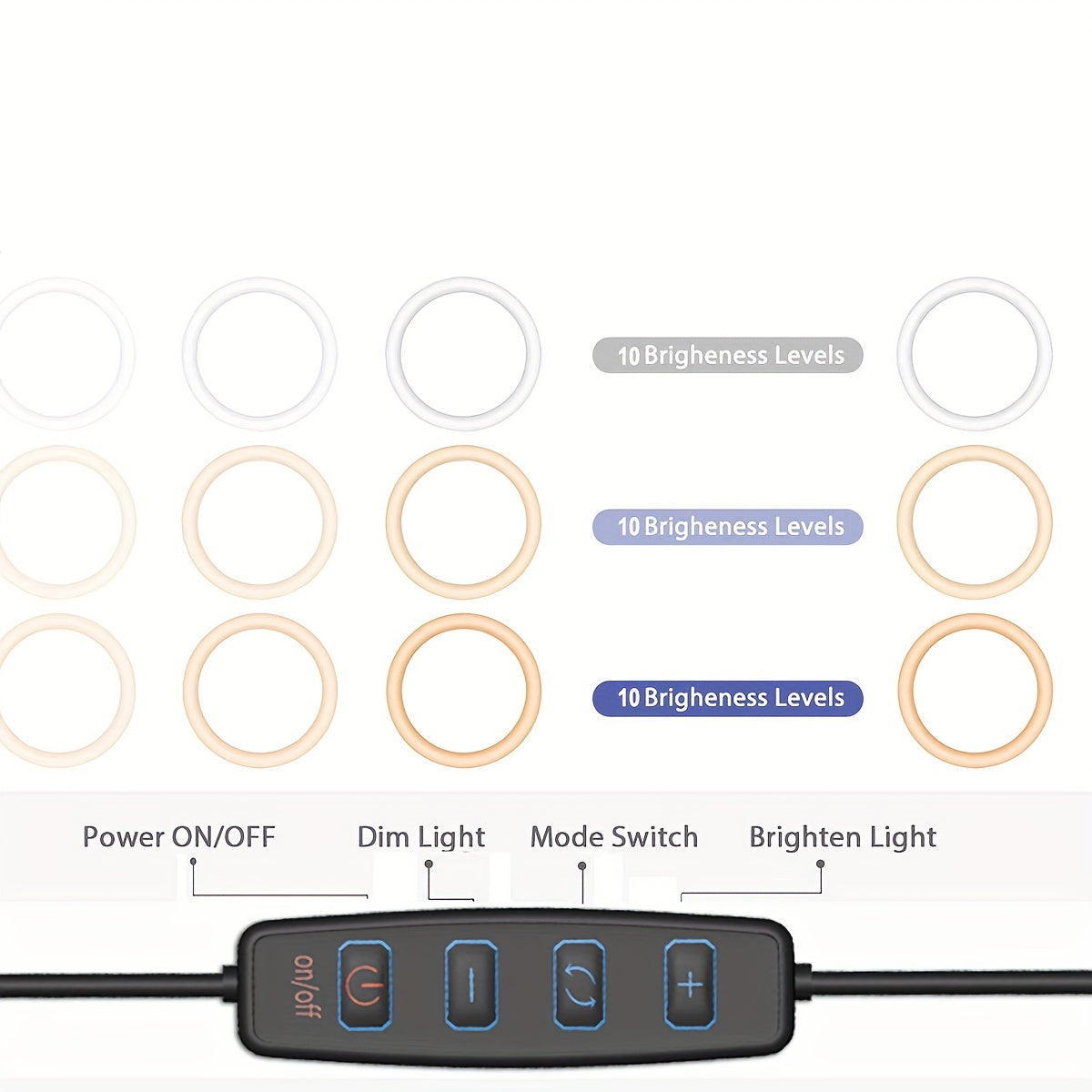 25.4cm Ring Light with Tripod Stand and Phone Holder for Photography and Live Streaming