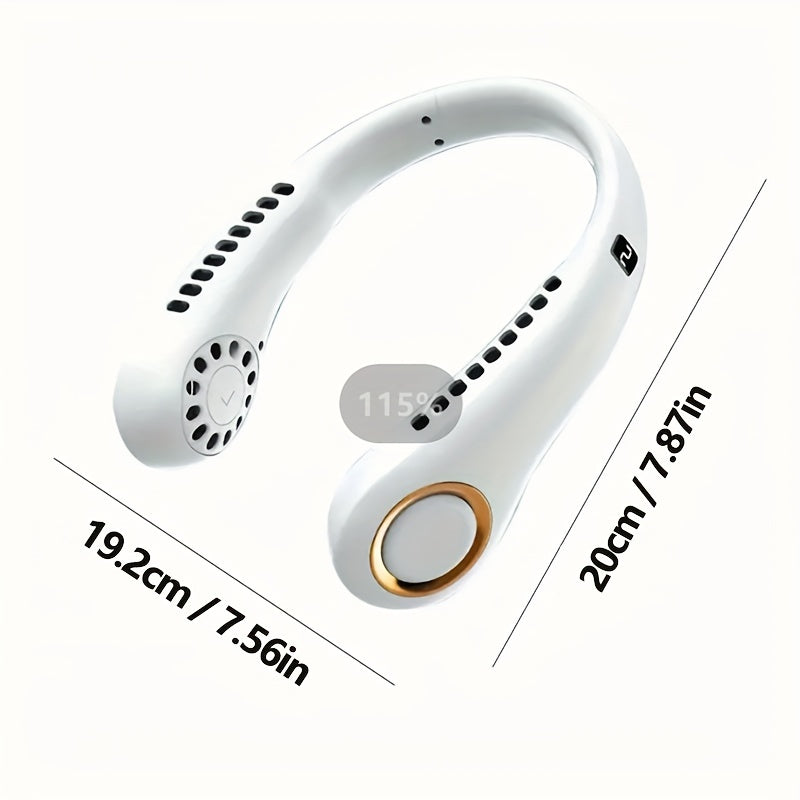 Adjustable Silicone Neck Fan with USB Charging Digital Display Lightweight Cooling Fan
