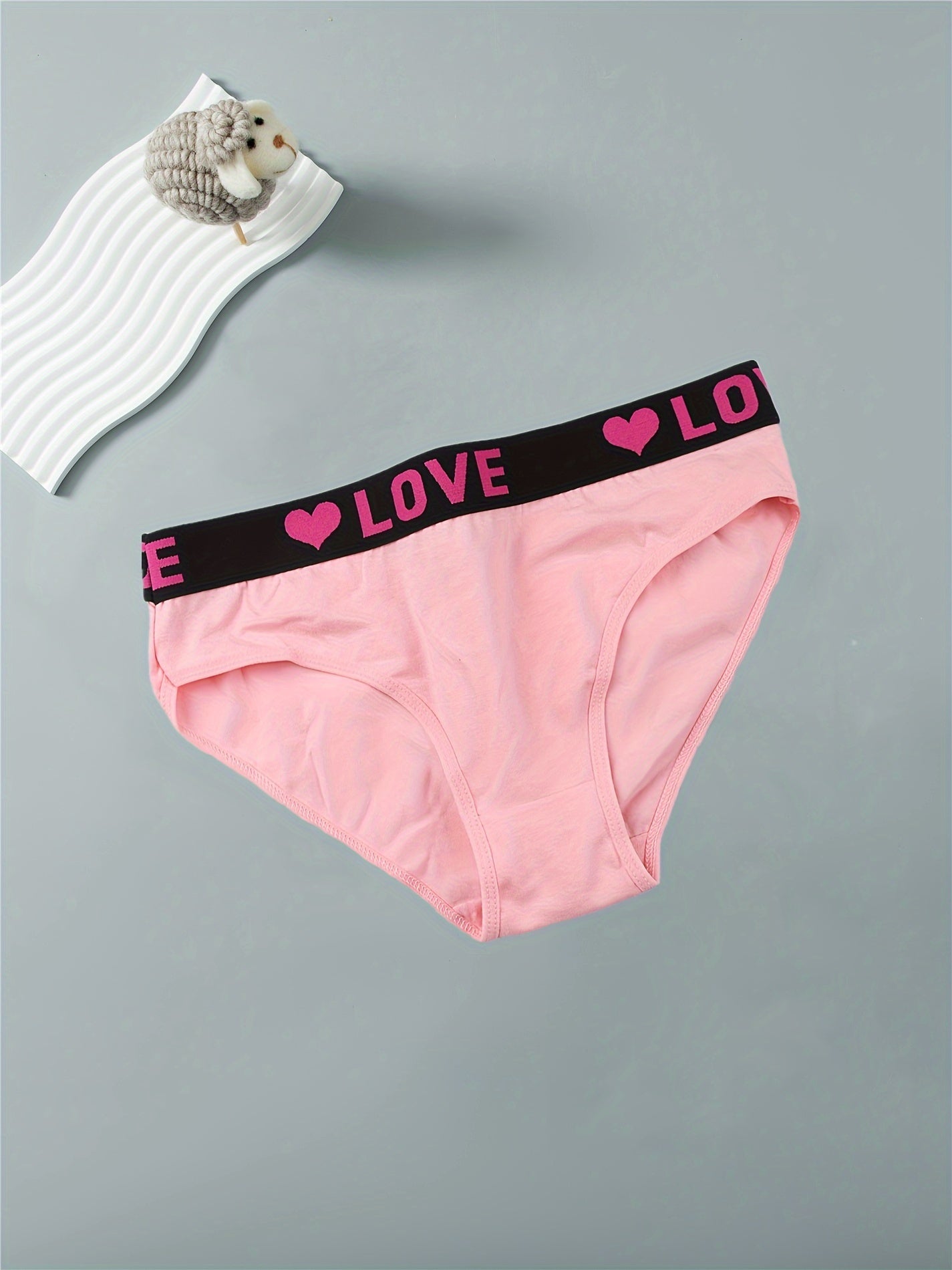 Women's Briefs 6pcs Letter Print Waistband Breathable Butt-Lifting Triangle Underwear