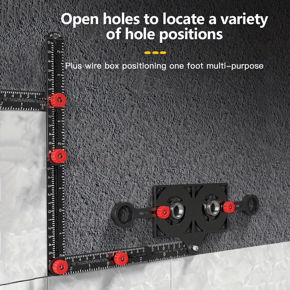 6-кратная угловая линейка из алюминиевого сплава с перфорированным шаблоном и направляющей для сверления