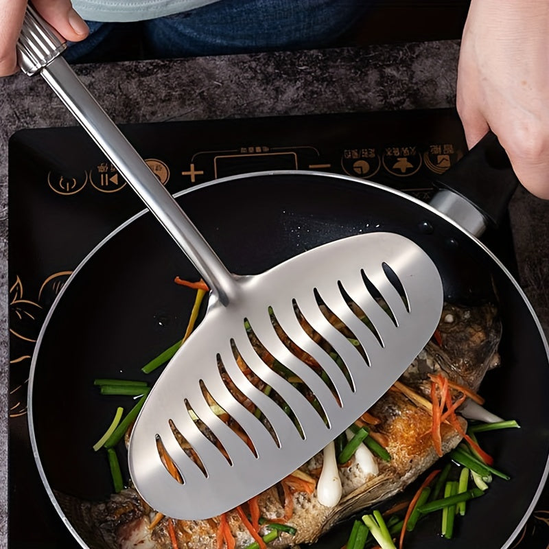 Stainless Steel Fish Frying Shovel Pancake Flipper Steak Cooking Utensil