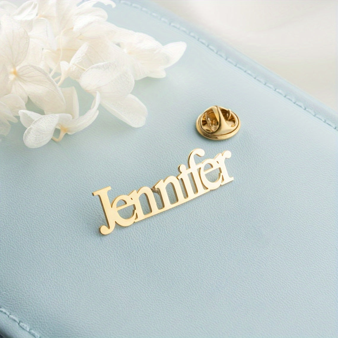 Men's Stainless Steel Brooch with Custom Engraving Modern Minimalist Design