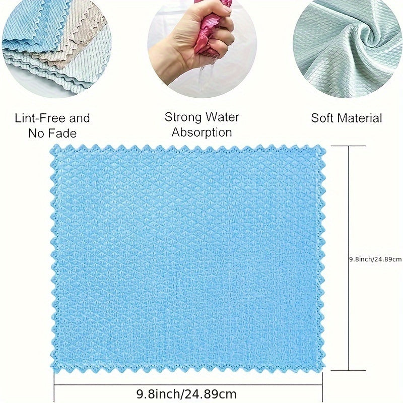 Fish Scale Glass Wiping Cloth Pack of 5 or 10 Multipurpose Household Cleaning Towel