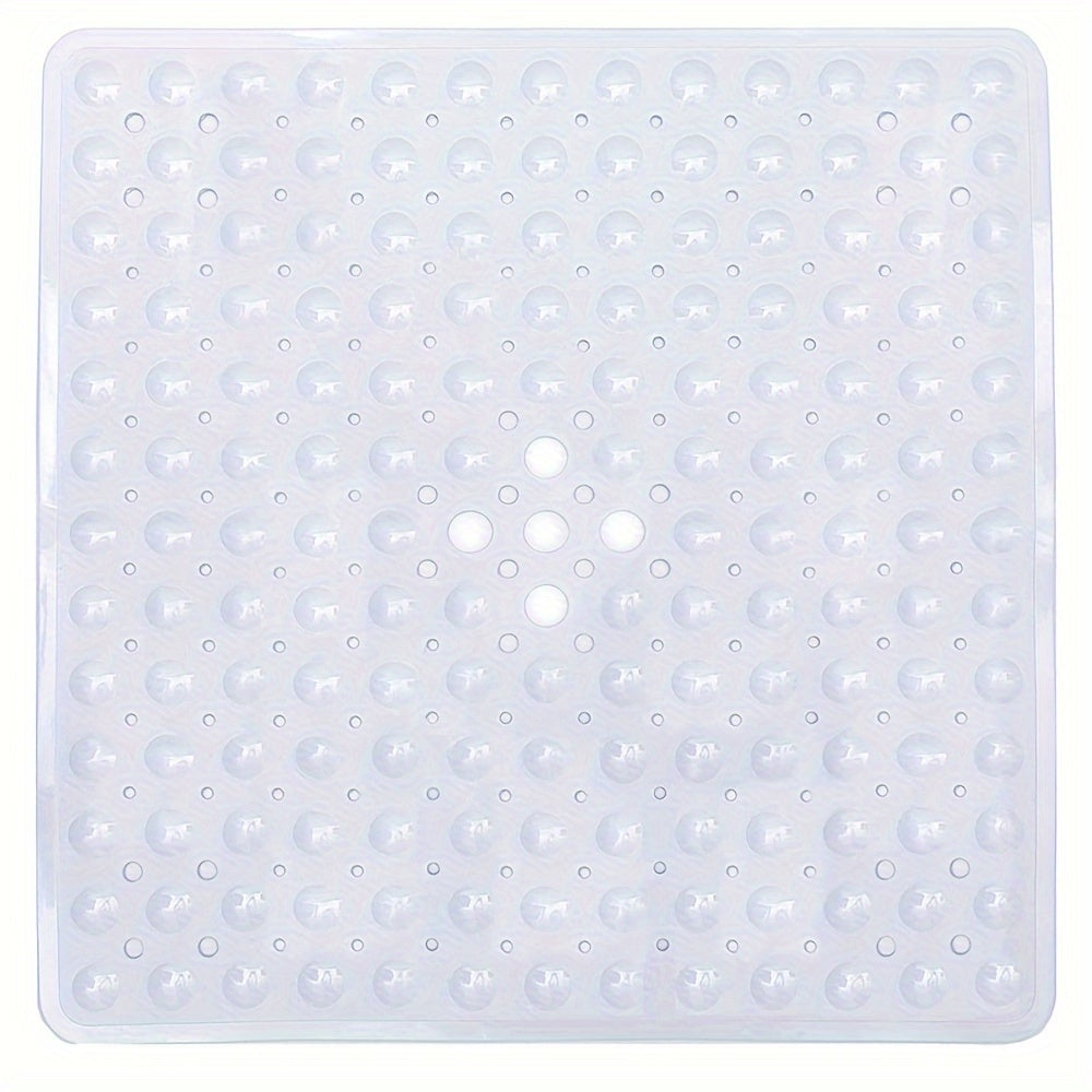 Alfombrilla cuadrada antideslizante para bañera con ventosas, orificio de drenaje, lavable a máquina, seguridad en el baño