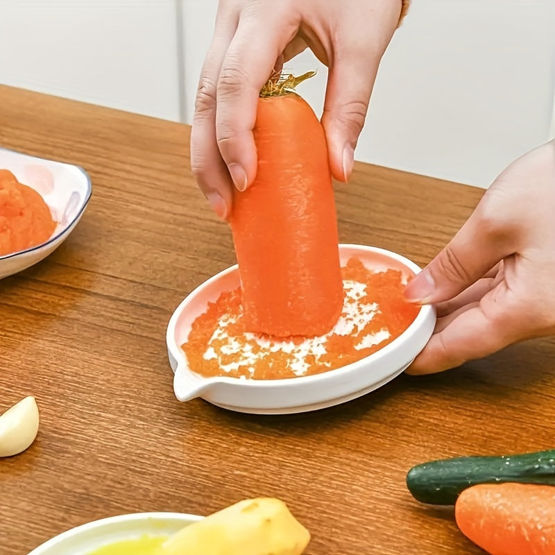 Ceramic Potato Masher with Brush Manual Food Grinder for Ginger Garlic Carrots