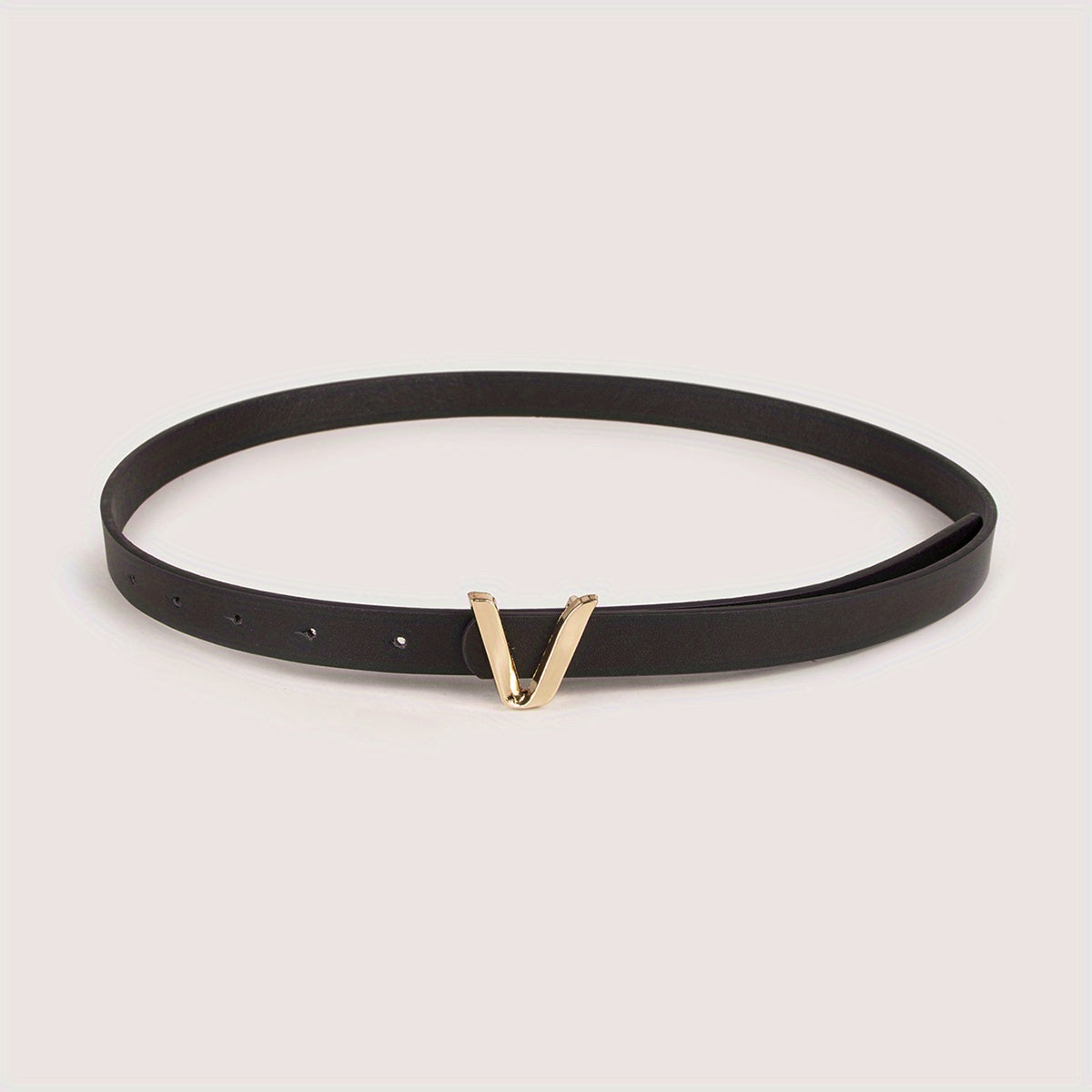 Women's Gold Belt with V-Shaped Buckle Minimalist Fashion Accessory