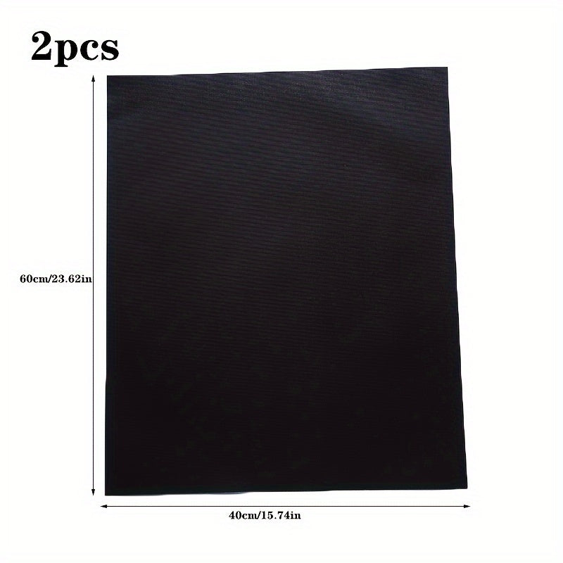 Set of 2 High-Temp Non-Stick Teflon BBQ Grill Mats for Outdoor Cooking