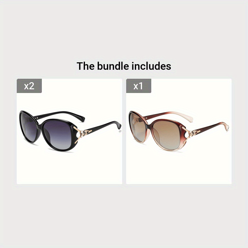 Women's Polarized Fashion Glasses Oval Frame UV Protection Rhinestone Detail