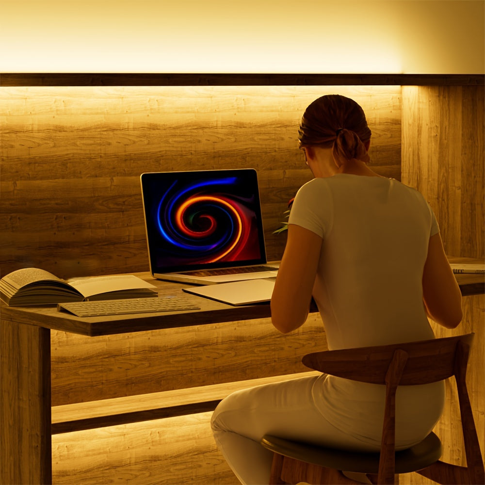 USB Powered COB LED Strip Light Flexible Tape Warm White White Bright for Home Kitchen Bedroom Garage TV Wall