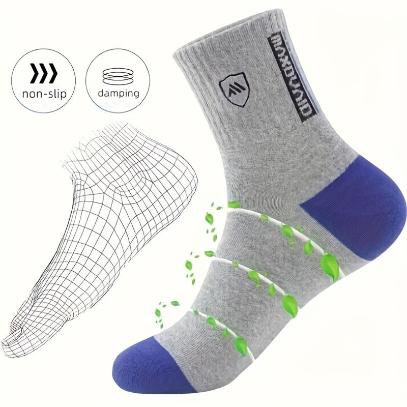 Men's Crew Socks 5 Pairs Breathable Knit Polyester Comfortable Winter Autumn