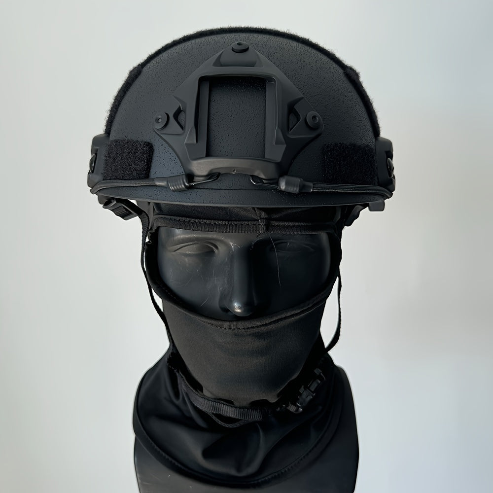 Fiberglass Tactical Helmet with Accessory Rails Adjustable Straps for Training and Adventure Gear
