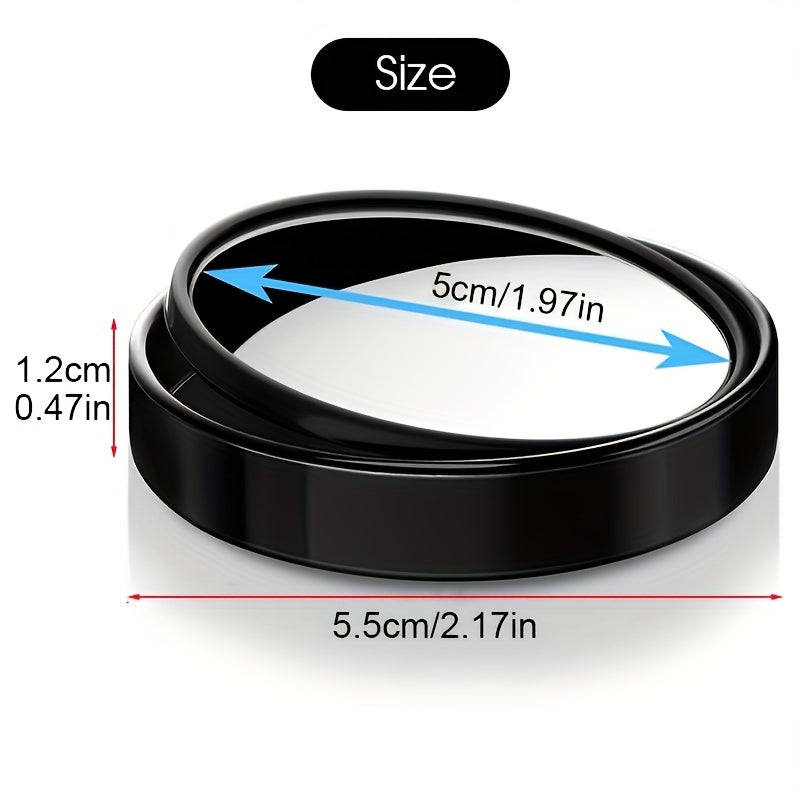 Car Auxiliary Rearview Mirror 2pcs Small Round Blind Spot 360° Reversing