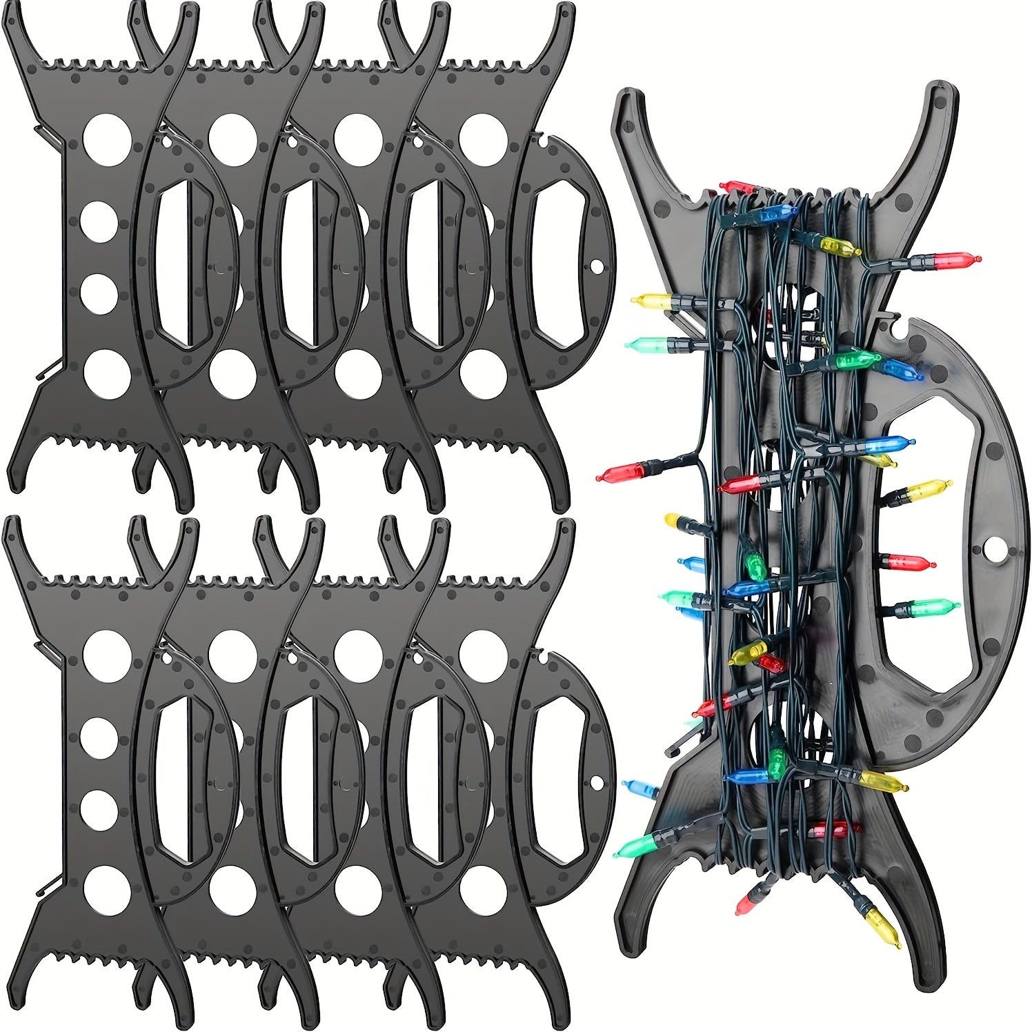 Clip organizador de cadenas de luces para luces navideñas y gestión de cables