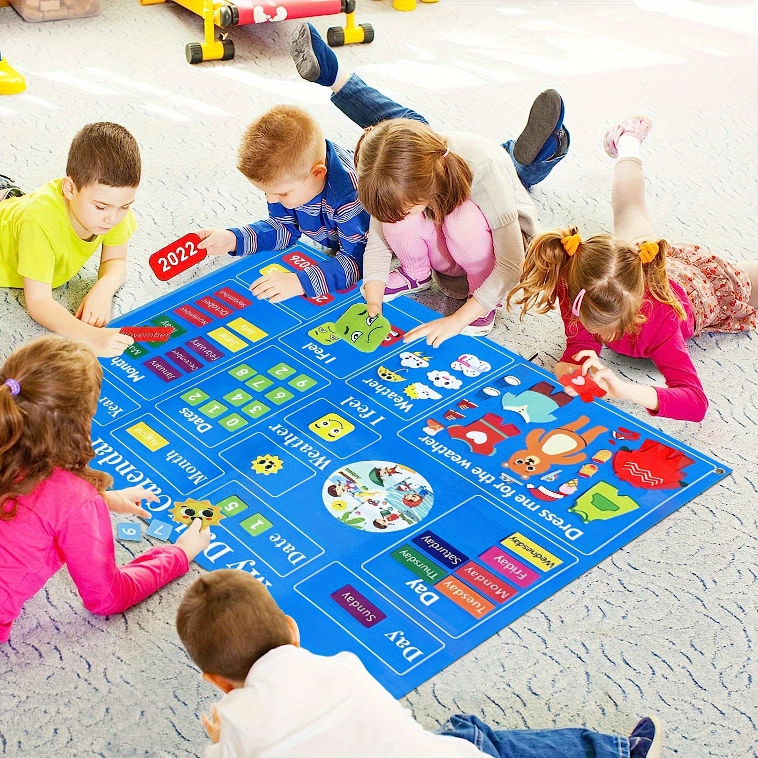 Bolalar uchun ob-havo mavzusidagi qoplama kalendar to'plami - maktabgacha ta'lim sinflari, ta'lim markazlari uchun ideal, Halloween va Rojdestvo sovg'alari uchun ajoyib