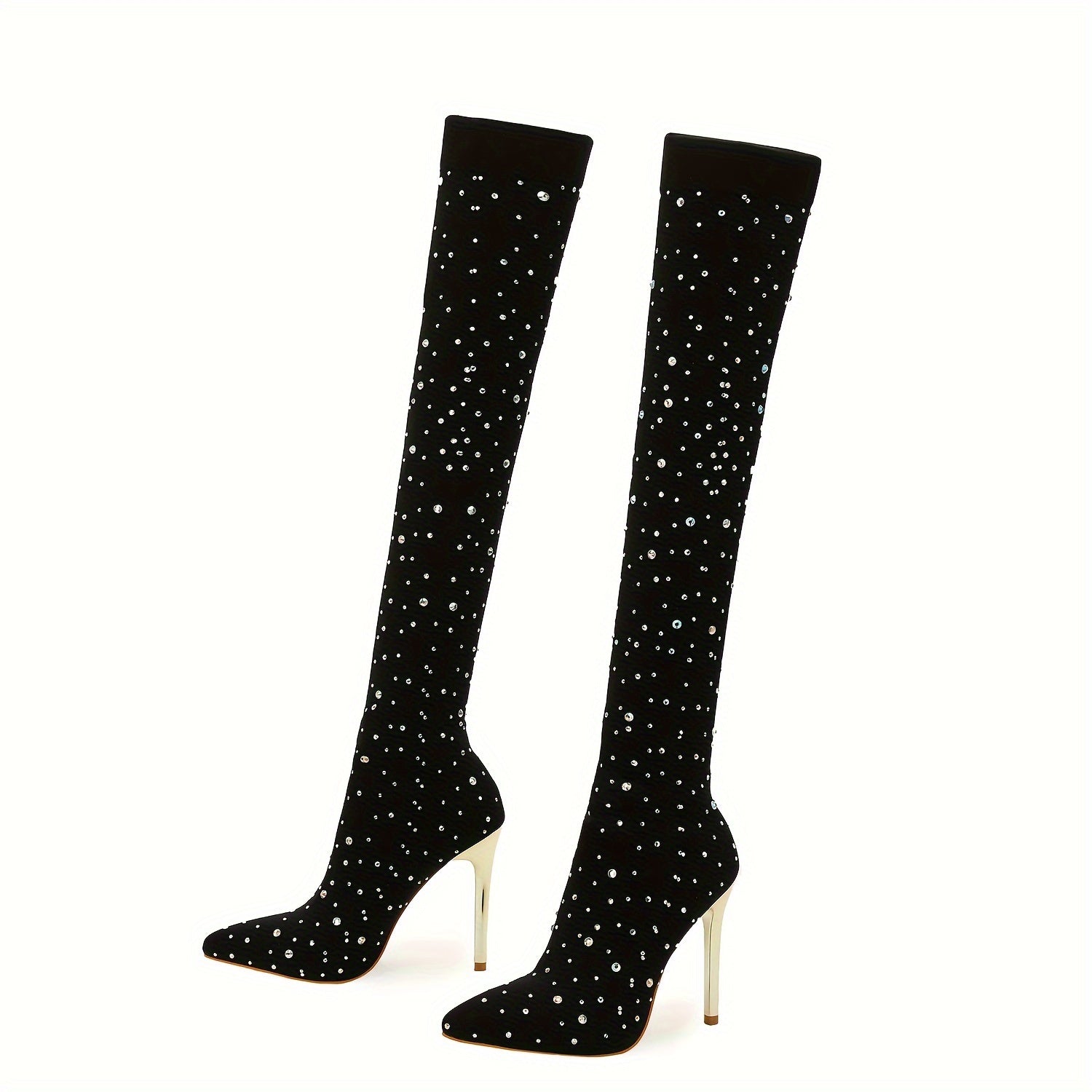 Women's Mesh Over-the-Knee Glamorous High Heels Party Boots