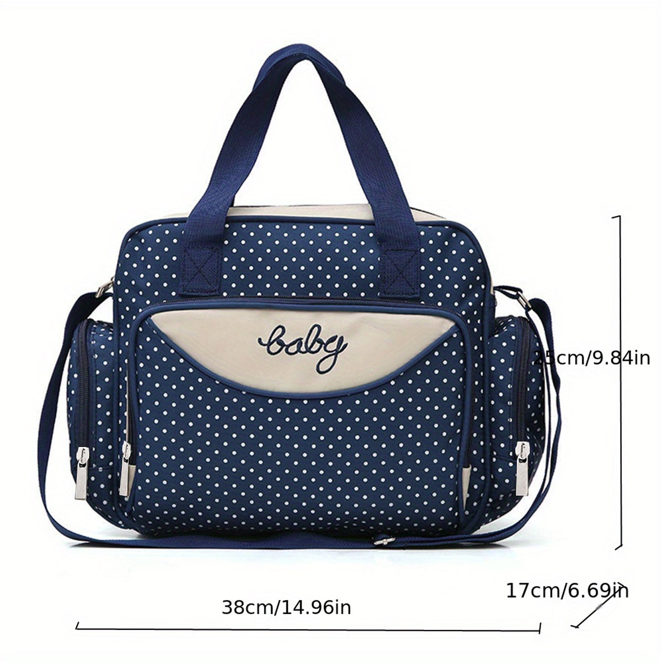Polka Dot Diaper Bag for Moms Spacious Tote Shoulder Bag for Baby Care