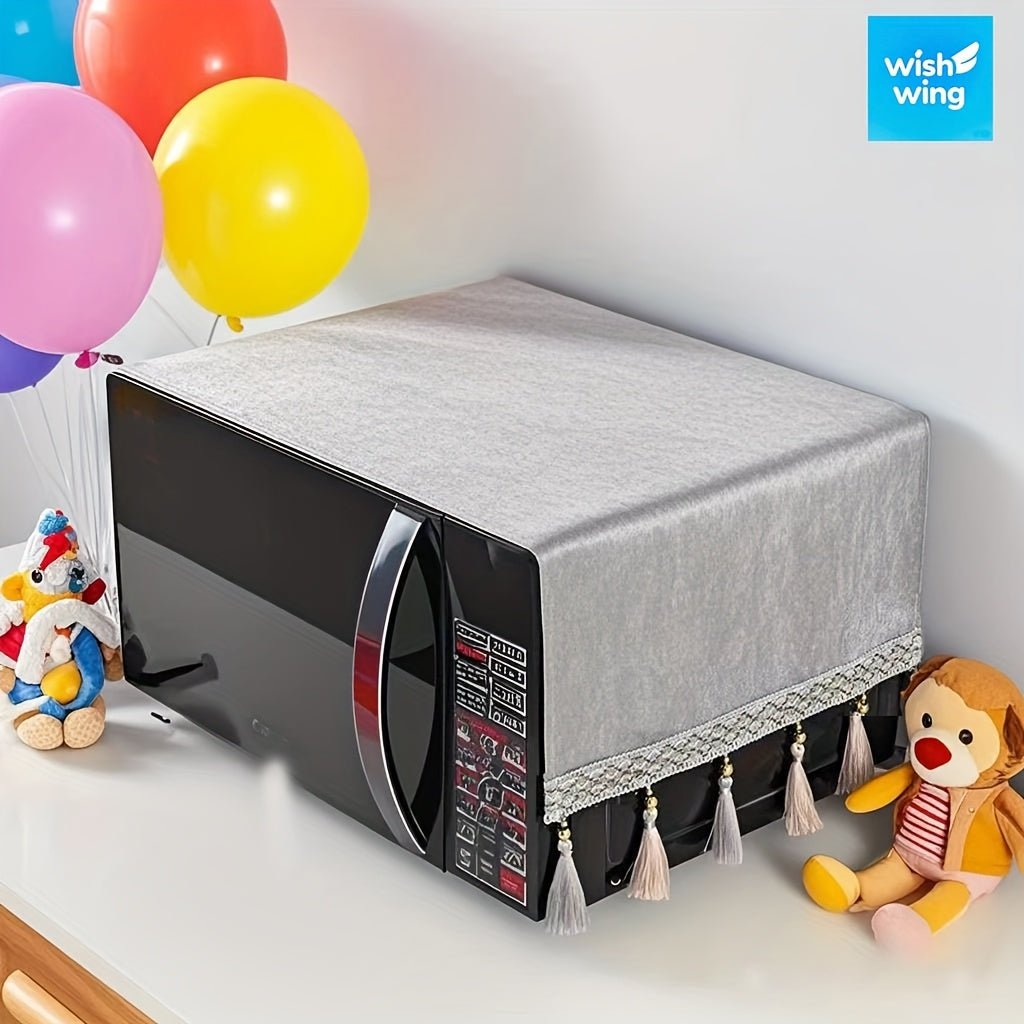 Polyester Microwave Dust Cover Non-Slip Oil Protection Fits Most Appliances