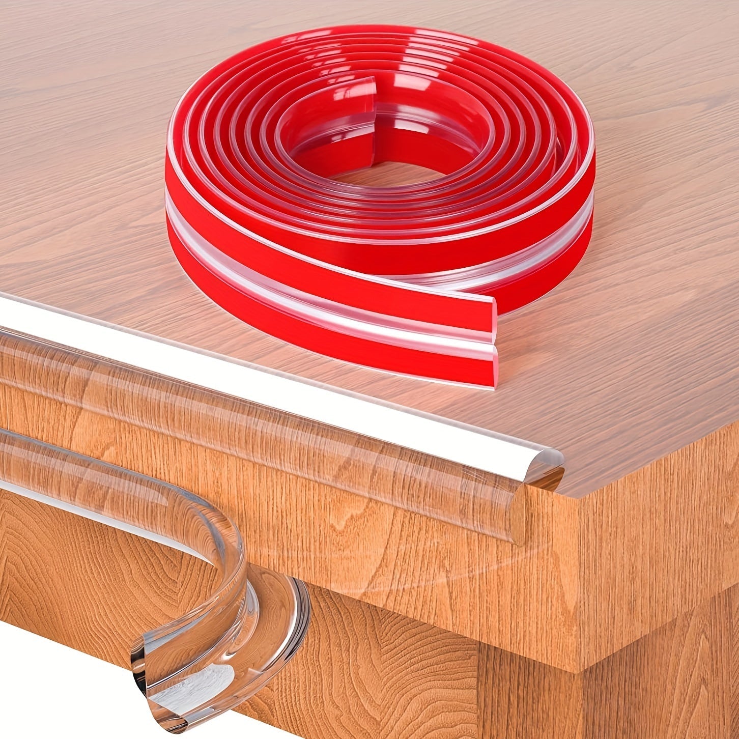 Childproof Edge Protectors Set 199.9cm Clear Strip and Silicone Corner Protectors for Cabinets and Tables