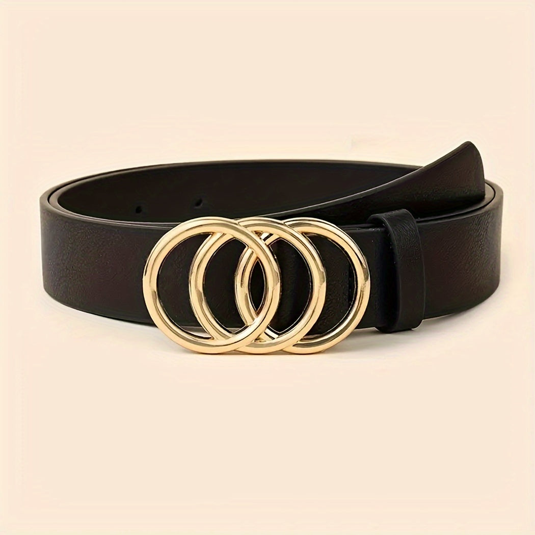 Women's Belts 3-Piece Set with Metal Buckle Designs for Jeans and Dresses Casual Stylish