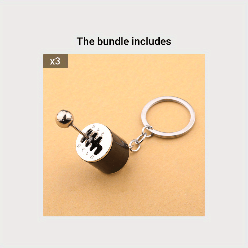Car Gear Shift Keychain Gold Six-Speed Pendant Car Accessory