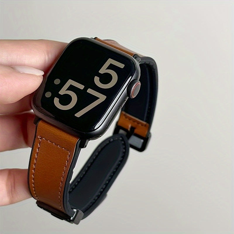 Water-Resistant Smartwatch Bands with Deployant Clasp for Apple Watch Series 10 S8 7 9 98765SE Ultra2 Unisex Multi-Color Crazy Horse Pattern