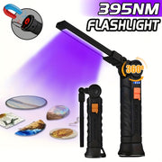 Rechargeable UV LED Flashlight with Magnetic Base for Jewelry Making and Pet Stain Detection