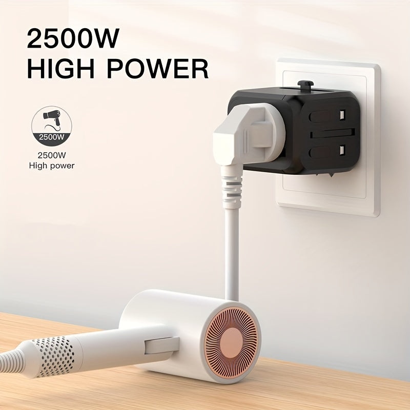 2500W Universal Travel Power Adapter with International Conversion Plug for US UK EU AU Outlets