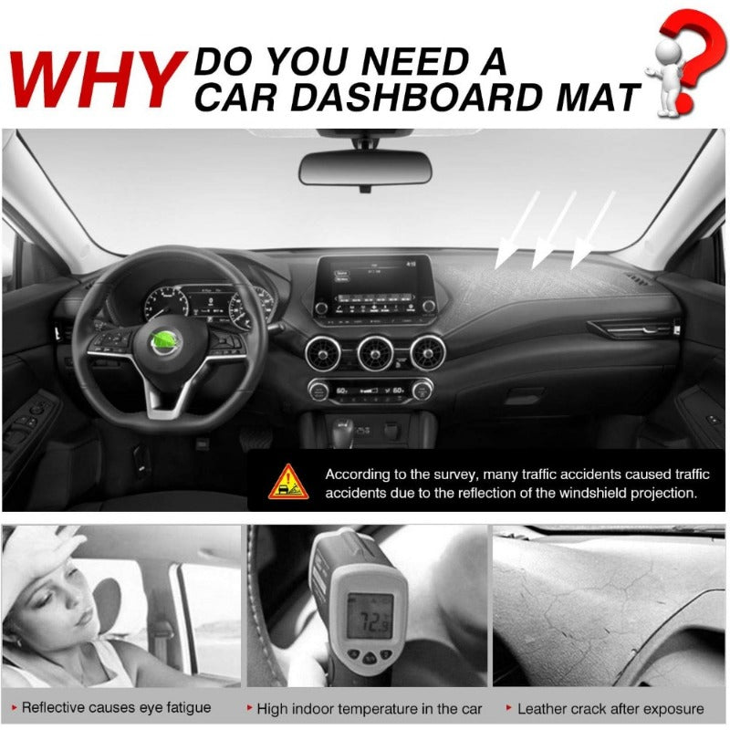 Car Dashboard Sun Shade Cover Protector Black Anti-Glare UV