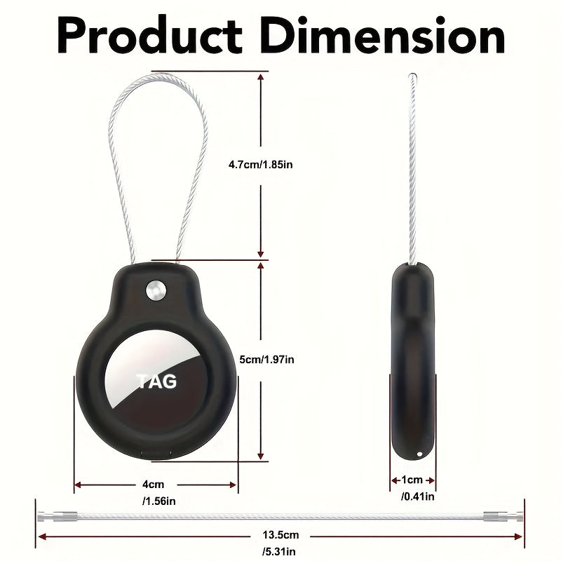 2 piezas de fundas protectoras de acero inoxidable para AirTag, llavero antirrobo, etiqueta de equipaje