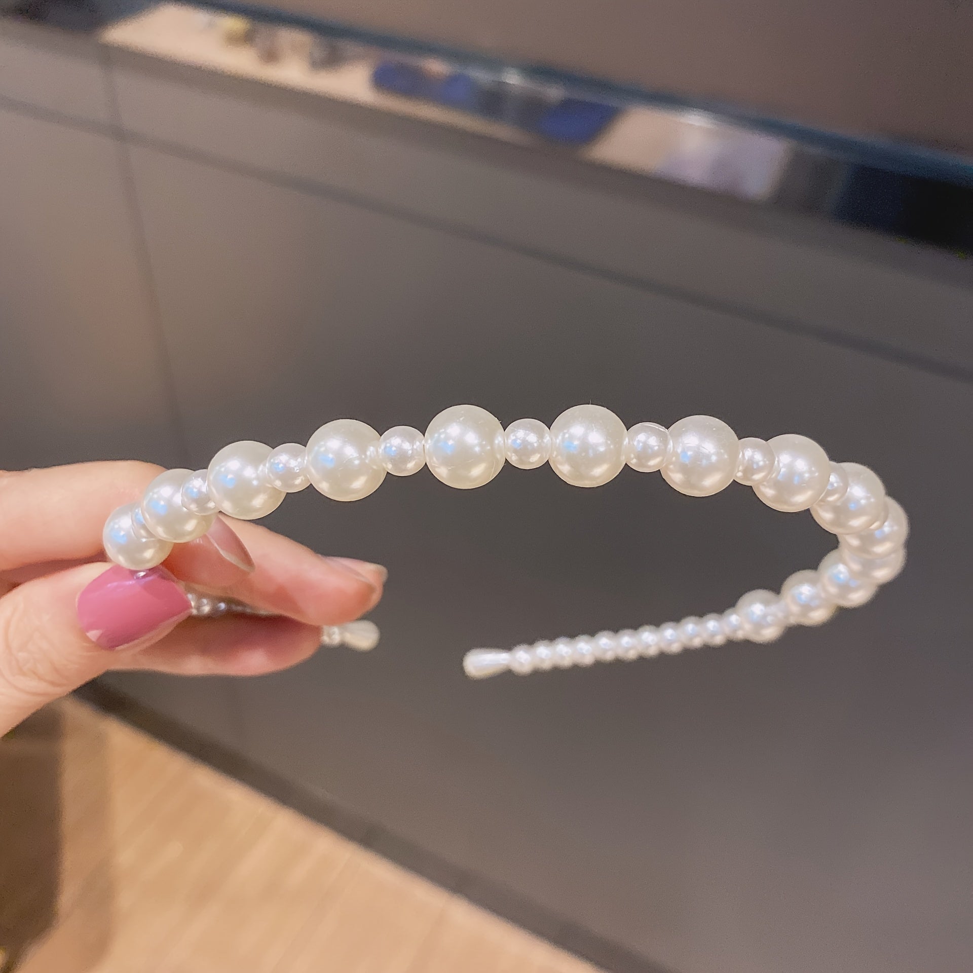 Vintage mato bosh bantlari marvarid aksentlari bilan - kostyum va soch aksessuarlari uchun 3 dona to'plam