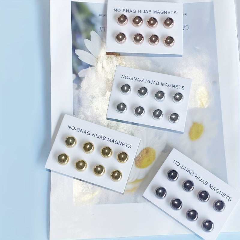 Set of 8 Magnetic Hijab Pins Alloy Scarf Clips for Women Accessories