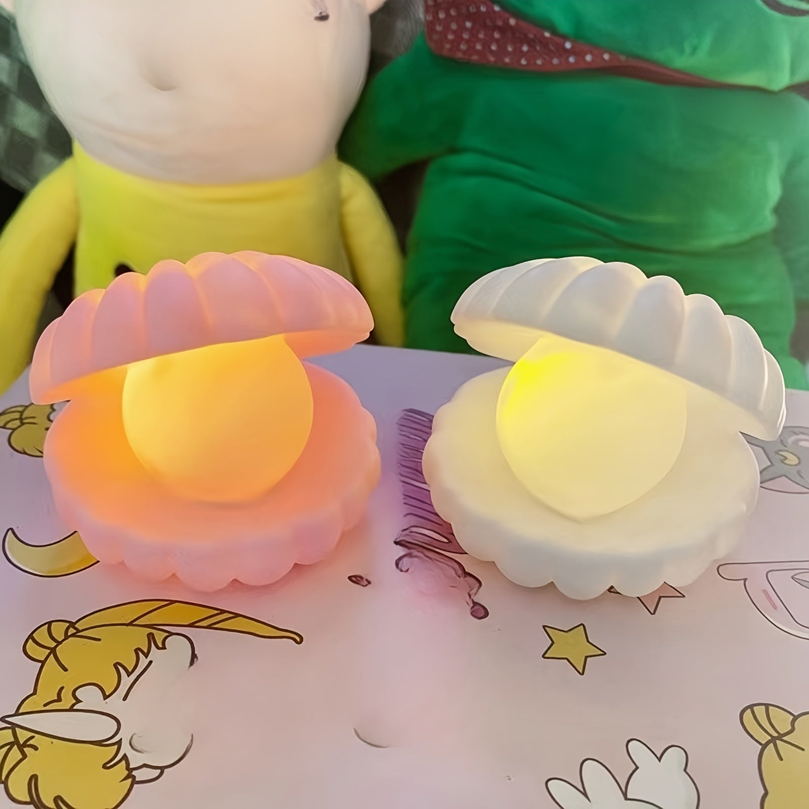 LED Night Light with 3 Button Batteries Plastic Switch Indoor Decorative Lamp