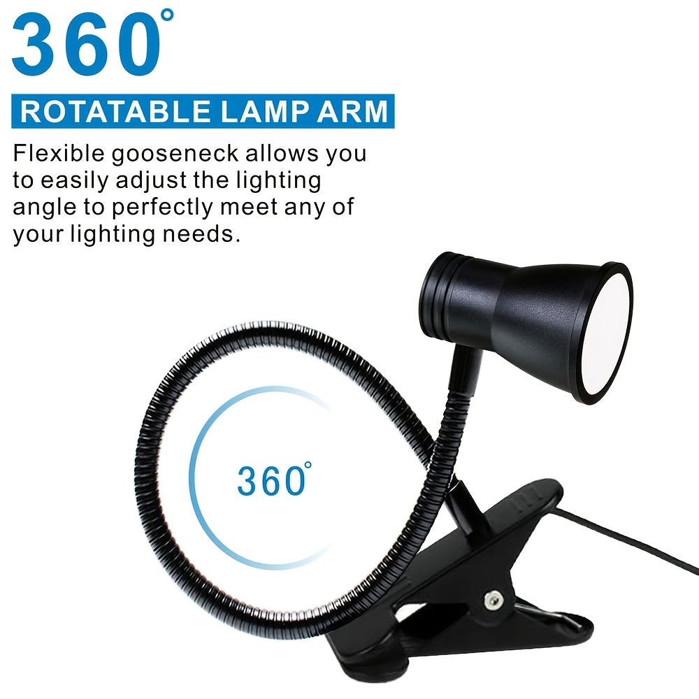 Clip-On Desk Lamp with 360° Adjustable Arm USB Powered Dimmable Space Theme