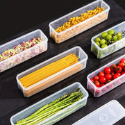 Rectangular Noodle Storage Box with Lid Reusable Plastic Container for Refrigerator Organization
