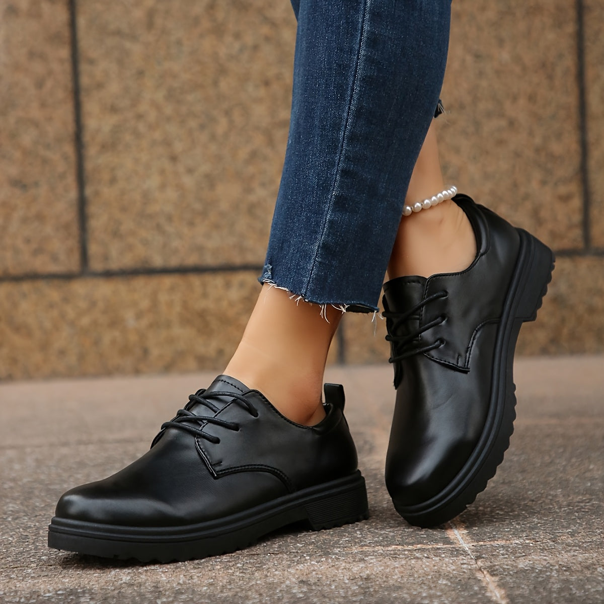 Men Matte Finish Lace-Up Shoes Casual Non-Slip Comfortable Loafers